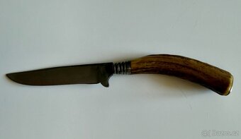 Starý lovecký nůž zavazák, pravé paroží - 2