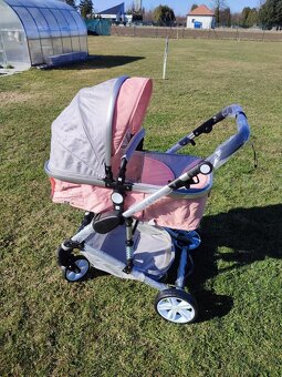 Nový kombinovaný kočárek 3v1 (růžový) - 2