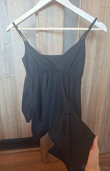 Romantické černé tričko, velikost S - 2