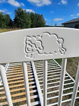 Dětská postýlka dřevěná bílá + matrace Aloe Vera - 2