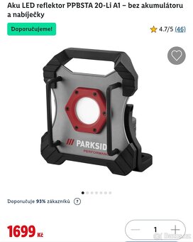 Aku led reflektor PPBSTA V20 - 2