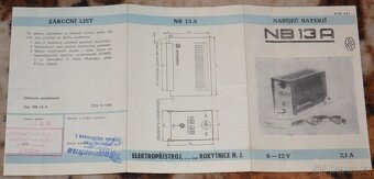 RETRO nabíječka NB 13A Elektropřístroj na baterie 6V a12V - 2
