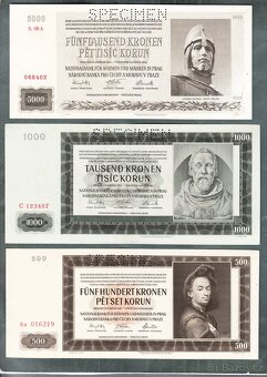 Staré bankovky PROTEKTORÁT KOMPLET SESTAVA pěkný stav - 2