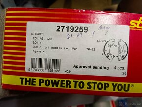 Brzdové čelisti Citroen 2CV - Dyane 4 - 2