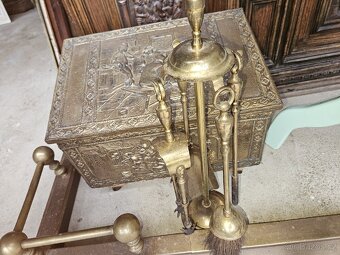 Starozitny set na cisteni krbu - 2