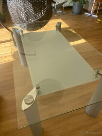 Italský luxusní skleněný stůl 160x90 - sklo 12mm - jako nový - 2