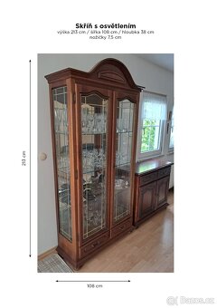 Skříň prosklená, komoda, nástavec, rohová skříňka - 2