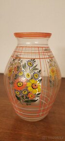 Skleněný malovaný džbán, karafy a skleničky - 2