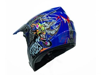 Dětská motocross helma Mejia - Modrá - 2