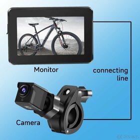 Zpětná cyklistická kamera + displej, HD 1080p,noční vidění - 2
