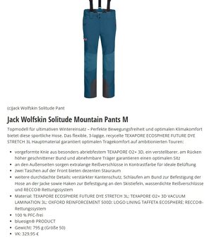 Nové kalhoty Jack Wolfskin Solitude 20K/15K vel. 46 (S) - 2