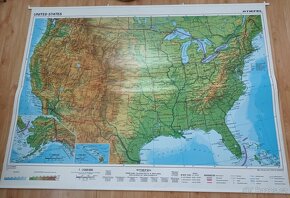 2x velká nástěnná mapa 1x oboustranná USA Amerika 1x Evropa - 2
