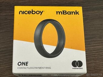 Platební prsten Niceboy vel. 7 černý lesk - 2