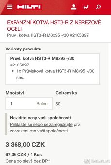 Expanzní kotva z nerezové oceli M8x95 - 2
