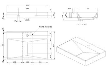 Umyvadlo FLUX 650 x 450 x 135 - 2