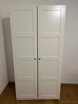 IKEA PAX šatní skříň – bílá, 100×58×201 cm (BERGSBO dveře) - 2