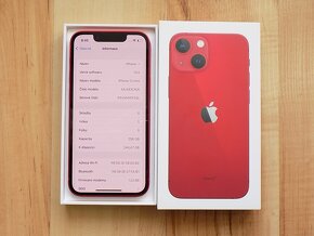 APPLE iPhone 13 mini 256GB Red - ZÁRUKA - TOP STAV-95%bat. - 2