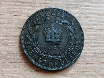 1 Cent 1865 kolonie Newfoundland koloniální mince Viktorie - 2