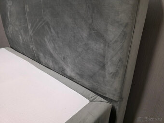 Nová boxspring postel semiš 180x200 cm - 2