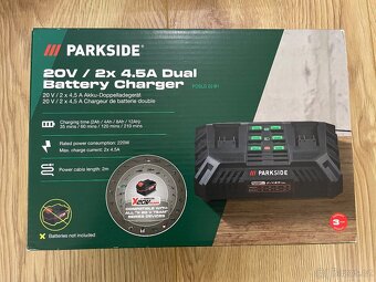 Parkside - Dvojitá rychlonabíječka PDSLG 20 B1 - Nova + Zar - 2