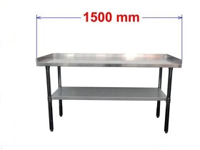 Pracovní nerezový stůl 150/70 cm se zadní hranou - 2