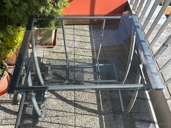 PC stolek s regálky, kov-sklo - 2