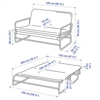 Rozkládací dvoumístná pohovka IKEA Hammarn - 2