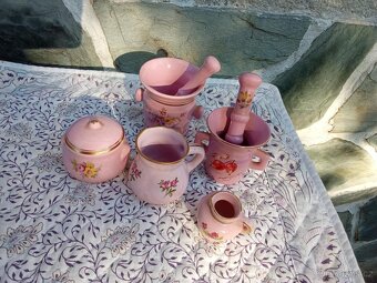 Sada růžového miniporcelánu - 5ks - 2