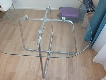 Kulatý skleneny stul průměr 90 cm - 2