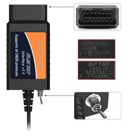 Adaptér Obd2 USB skener Elm327 s přepínačem Ms/Hs Can - 2