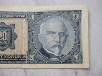 Stará BANKOVKA 20 Kčs, RAŠÍN/ŠTEFÁNIK r. 1926 série Uf - 2