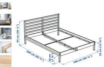 IKEA postel 160x200 + rošt + matrace - 2