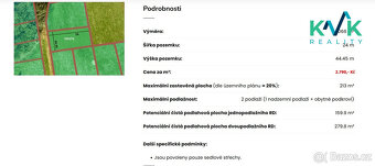 Pozemek o výměře 1.066 m2, určený pro výstavbu rodinného dom - 2