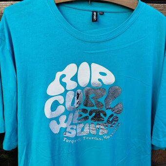 Pánské volnočasové modré tyrkysové triko Rip Curl XXL - 2
