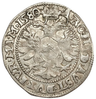 Mince Bílý Groš rok 1580 - Rudolf II. 1,62 gramů Raritní kus - 2
