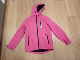 Softshellová bunda růžová, vel. 158 - 2