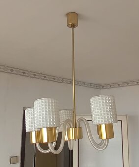 Retro lustr 5-ramenný, 70. - 80. léta - 2