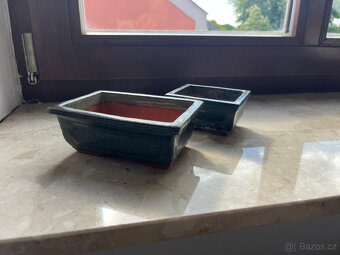 2 zelené misky na bonsai - 2