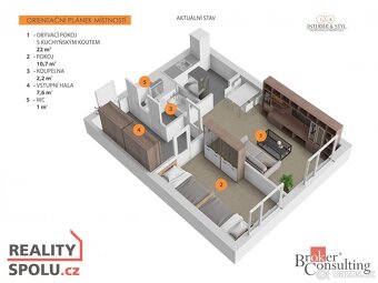Prodej, byty/2+kk, 45.25 m2, Rimavské Soboty 959, Kolín II, - 2