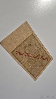 1000 Marek - přetisk Eine Milliarde, 1922 - 2