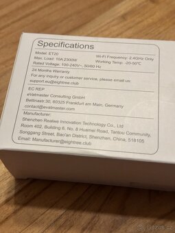 Nová chytrá zásuvka EIGHTREE ET20 4ks, PC 990,- - 2