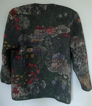 Dámský vlněný kabátek plný obrázků vel. 42 - 2