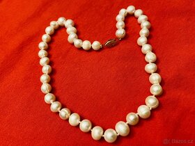 Náhrdelník z pravých bílých perel 10-11 mm - 2
