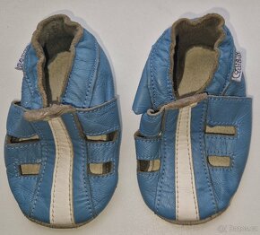 Capiki Kožené capáčky sandálky modré, 12cm (vel. 20) - 2