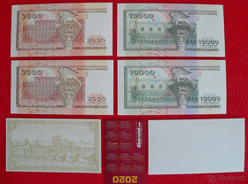 Sada 4ks bankovek Marco Polo 2 000 a 10 000 lir hologram - 2