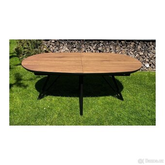 Moderní oválný jídelní stůl – Torano 190 cm, ořechová dýha / - 2