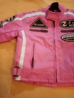 Dětská Motorkařská bunda růžová - 2