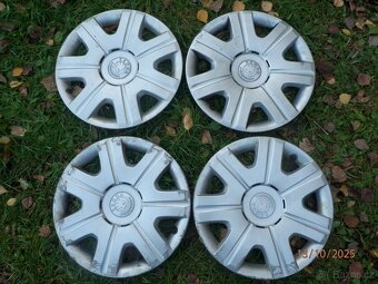 4xOriginál poklice kol na ŠKODA FABIA 2  14tky. - 2