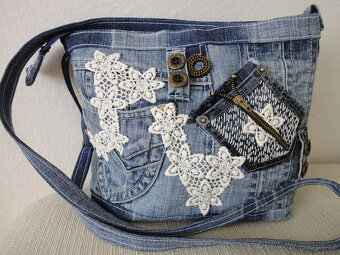 Malá džínová kabelka - 3 kusy/ORIGINÁL - 2