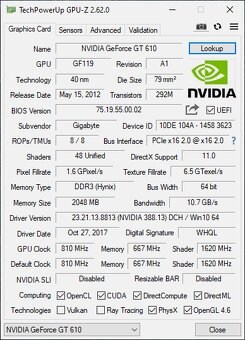 Grafická karta, GIGABYTE GT 610 2GB - 2